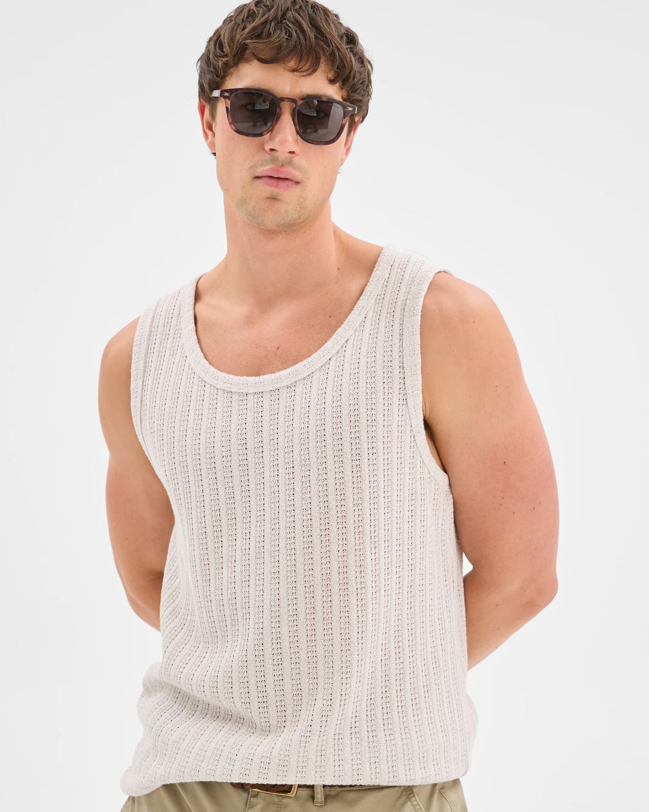 TRENDY SHIRTS #7776 Cotton Blend Textured Tank Top