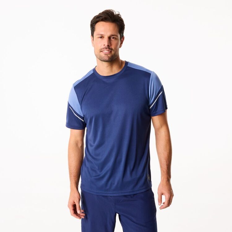 TRENDY SHIRTS #7768 Men’s Crew Neck Tee With Reflective Tape Navy Combo