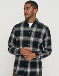 TRENDY SHIRTS #7759 Ombre Check Long Sleeve Shirt in Black