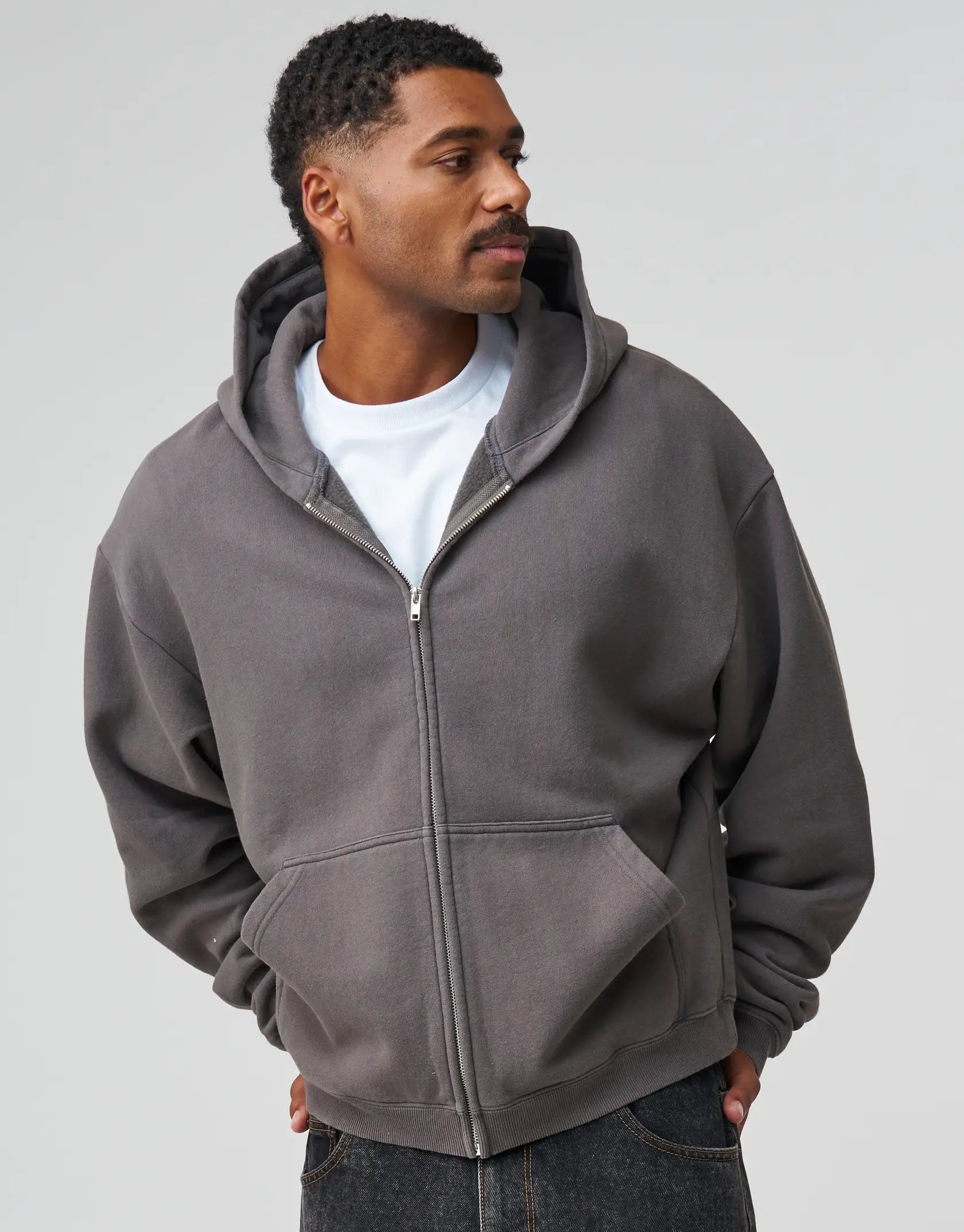 TRENDY SHIRTS #7760 Essential Oversized Zip Up Hoodie