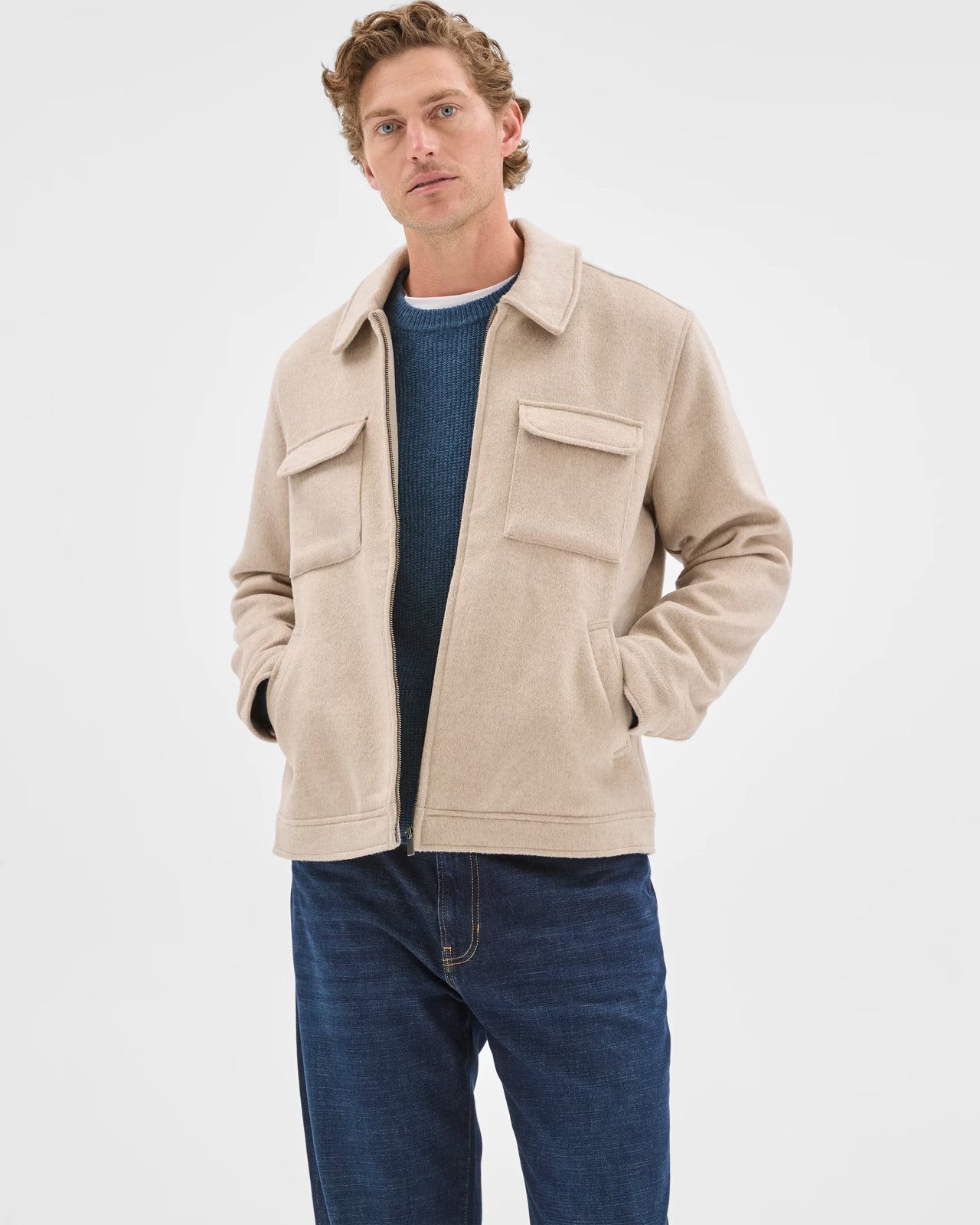 TRENDY SHIRTS #7778 Melton Jacket - Neutral